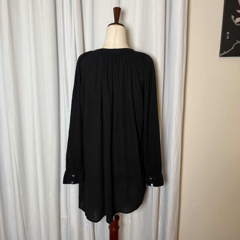 Honorine Paola Dress Cotton Gauze Coverup Black Oversized Womens Small - Picture 3 of 10